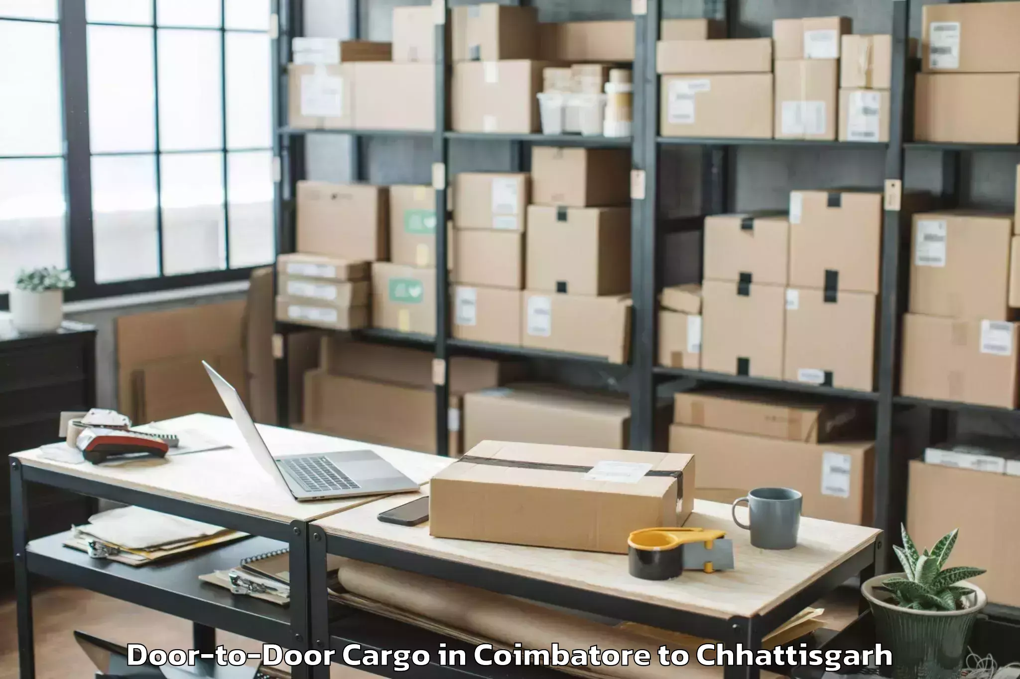 Easy Coimbatore to Chhindgarh Door To Door Cargo Booking